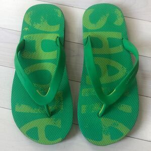 Freewaters Men's Allover Rubber Flip Flop Sandals Green Size 10